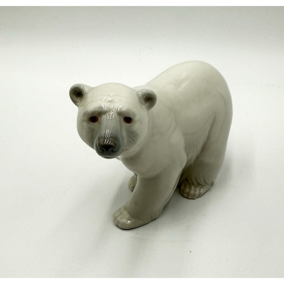 Lladro Polar Bear Figurine Standing‎ Porcelain Polar Bear Spain 4" Tall - Picture 1 of 13